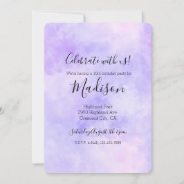 Feminint lila rosa Tie Dye Inbjudningar