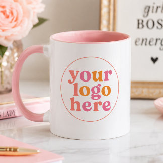 Feminint logotyp-mugg för affärsägare mugg