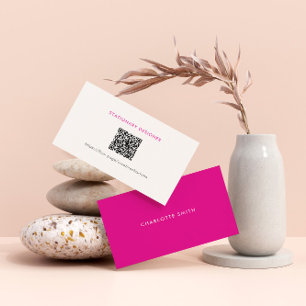 Feminint Minimalistisk Rosa Modern Professionell Q Visitkort