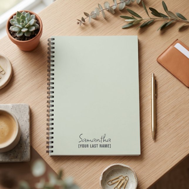 Feminint Minimalistiskt | Dammig Salvia Anteckningsbok (Feminine Minimalist | Dusty Sage Notebook)