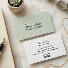 Feminint minimalistiskt visitkort | Dammig salvia