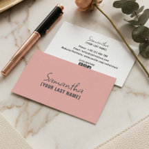 Feminint minimalistiskt visitkort | Rosbeige