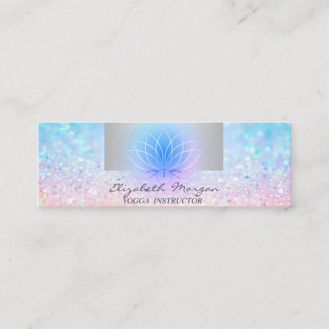 Feminint Modernt Proffs, Bokeh Lotus Yoga Mini Visitkort (Framsida)