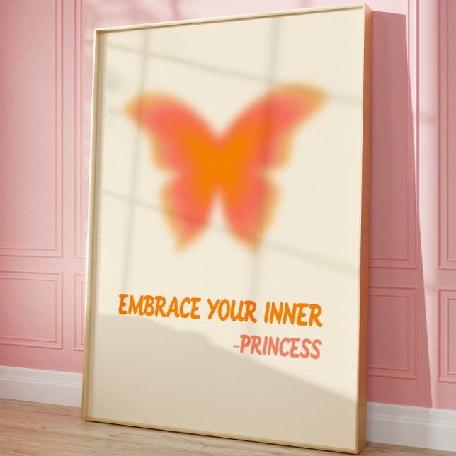 Feminint Motivations Princess fjäril Affisch (Skapare uppladdad)