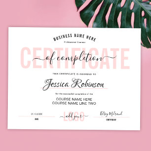 Feminint Rosa Certifikatutmärkelse Nedladdningsbar Poster