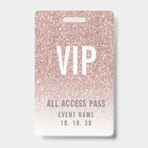 Feminint Rosa Glitter Kvinna VIP Access Evenemang