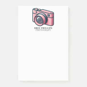 Feminint Rosa & Grått Kamera Fotografi Personligt Post-it Block