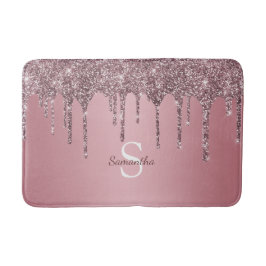 Feminint Rosa Guld Rosa Glitter Dropp Glitter Mono Badrumsmatta