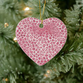 Feminint Rosa Röda Glitter Leoprint Julgransprydnad Keramik