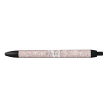 Feminint Rosa Roséguld Monogram Glam Glitter Gnist