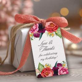 Feminint rustikt blommigt tack presentetikett