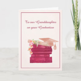 Feminint snyggt rosa examensfirande kort