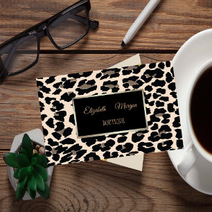 Feminint Trendigt Modernt Elegant,Leopardmönster, Visitkort