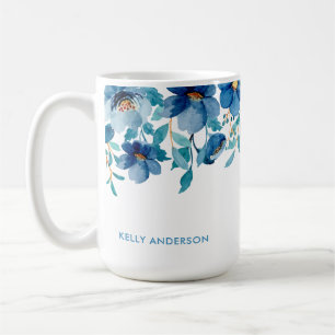 Feminint Trendigt Monogram Botaniskt Kaffemugg