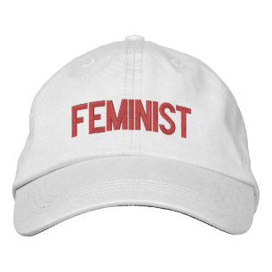 Feminiserrött grått modern broderad keps