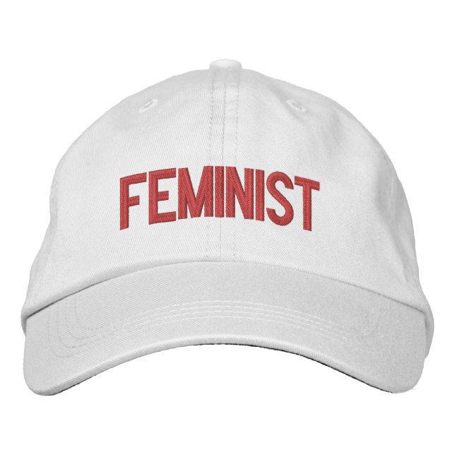 Feminiserrött grått modern broderad keps (Framsida)
