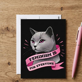 Feminism är för alla Pro-feminism Pro katter Vykort