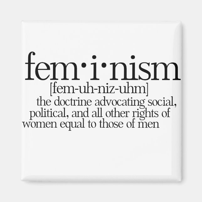 Feminism definierad magnet (Framsidan)