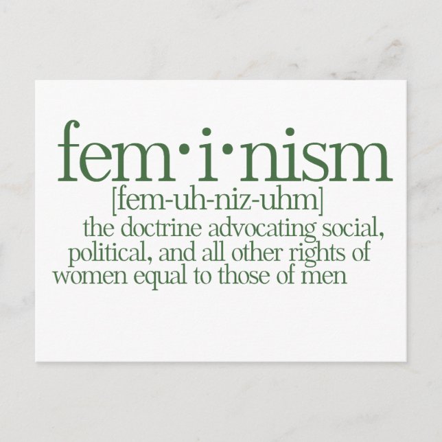Feminism definierad vykort (Framsida)