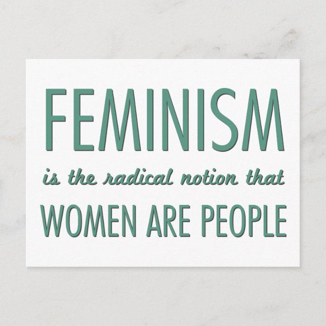 Feminism: Den radikala föreställningen att kvinnor Vykort (Framsida)