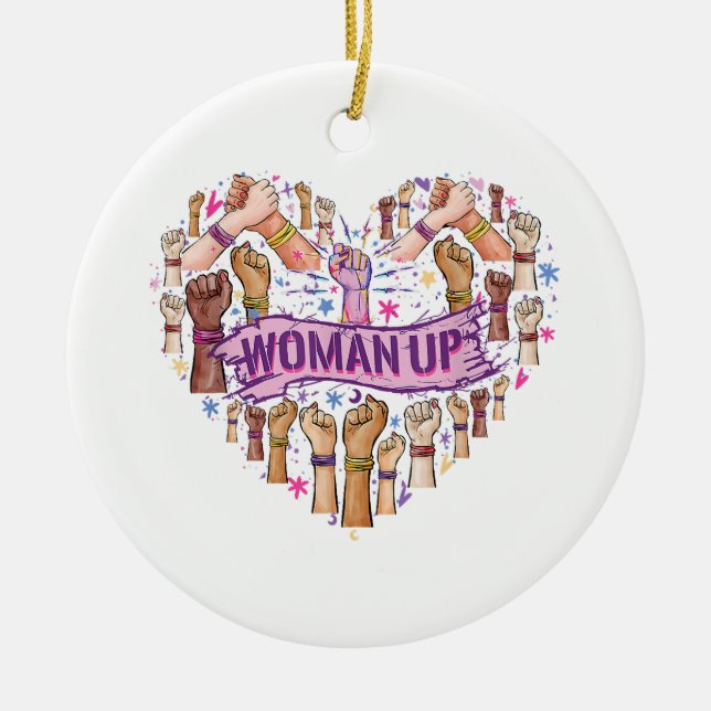 Feminism Feminist Starka kvinnor Kvinnors egenmakt Julgransprydnad Keramik (Framsidan)