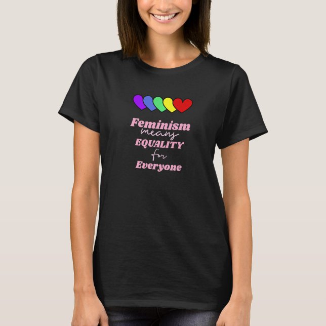 Feminism - jämlikhet för alla Elak om regnbåge T Shirt (Framsida)