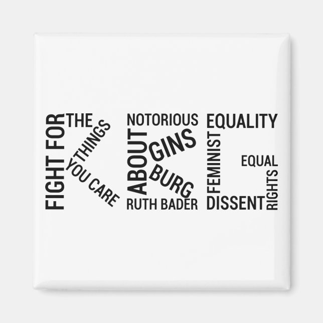 Feminism, notoriskt RBG, Ruth Bader Ginsburg, RGB Magnet (Framsidan)