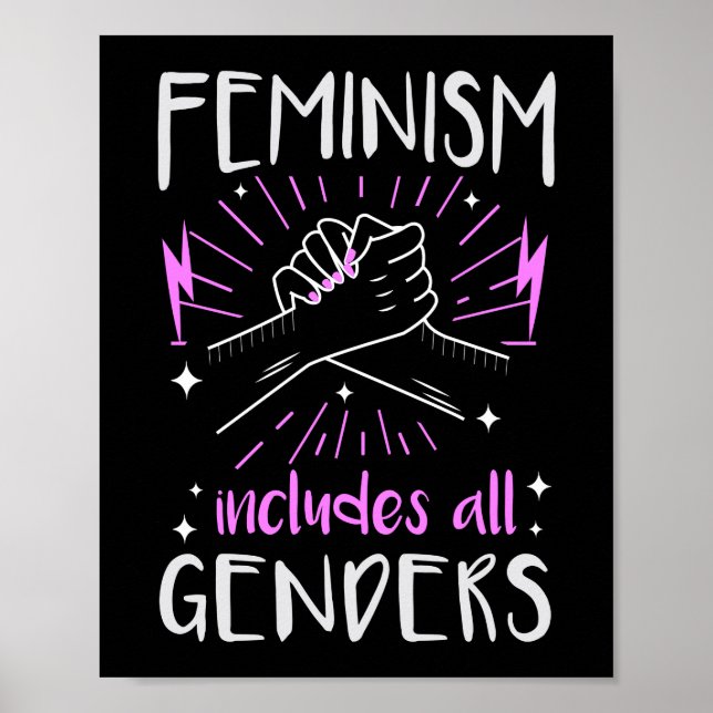 Feminism omfattar alla Gender jämlikhet Poster (Framsidan)