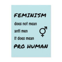 Feminism pro human slogan vycard