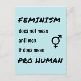 Feminism pro human slogan vycard vykort