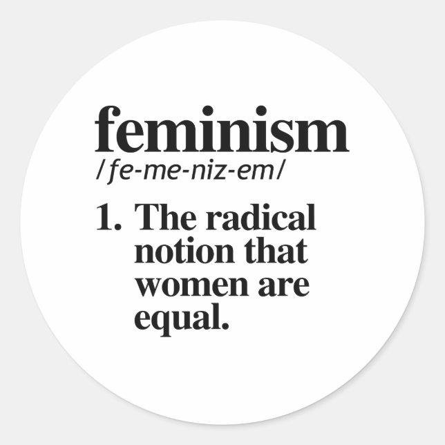 feminism runt klistermärke (Framsida)