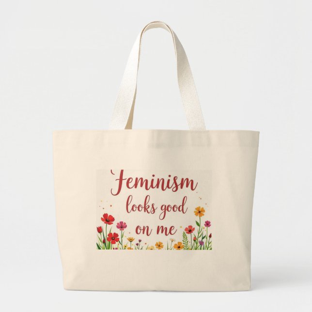 Feminism ser bra ut på mig jumbo tygkasse (Framsidan)