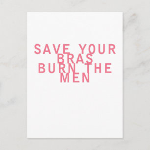 Feminism Spara din Bras Burn Manar Lustigt Vykort