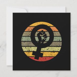 Feminism Symbol Design Retro Vintage, 70-tal 80-ta Inbjudningar