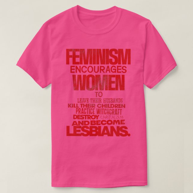Feminism uppmuntrar kvinnor t shirt (Design framsida)