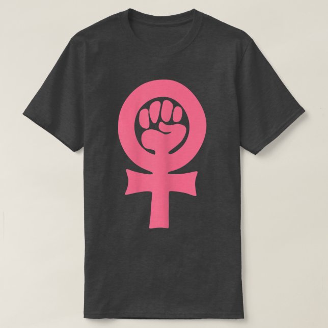 Feminism Venus Clenched Fist Symbol Kvinnor Höger  T Shirt (Design framsida)