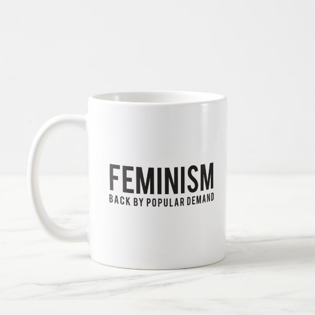 Feminismbaksida vid populär begäran kaffemugg (Vänster)