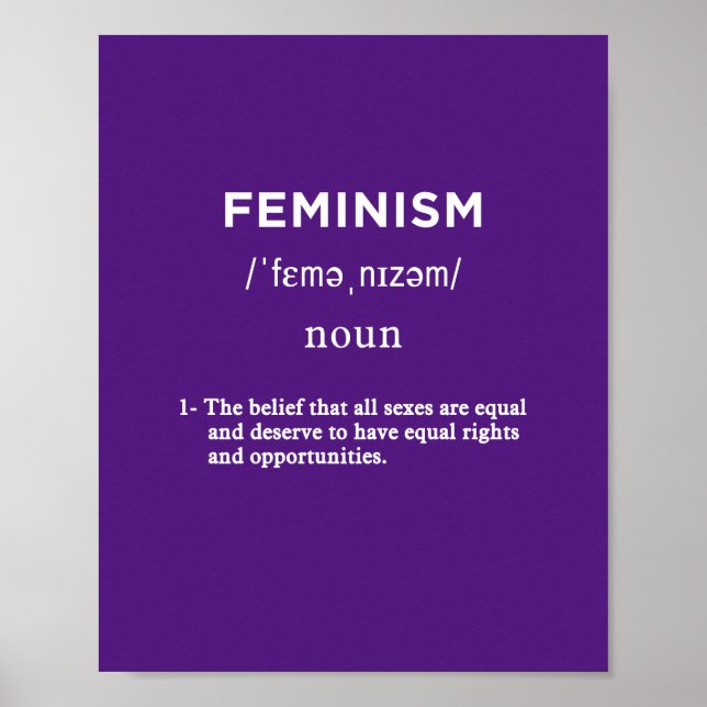 feminismens definition av lila lodrät poster (Framsidan)