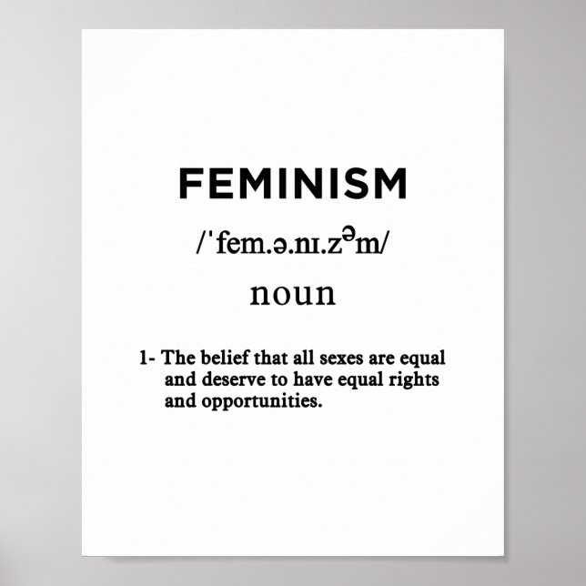 feminismens definition vågrät poster (Framsidan)
