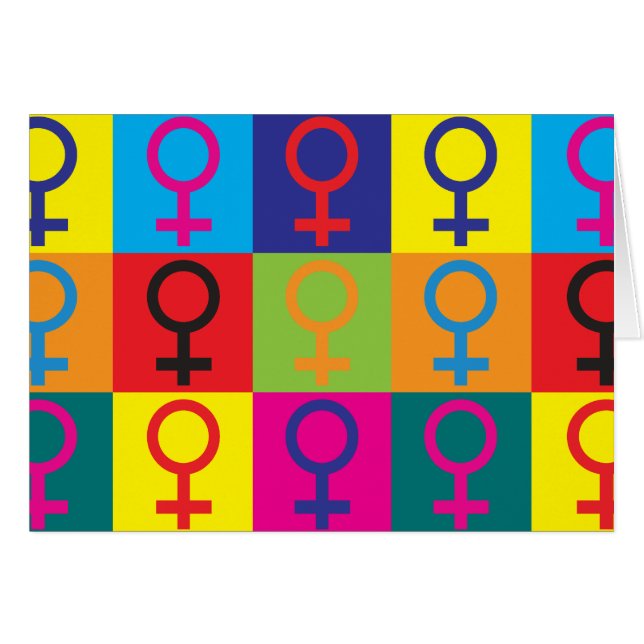 Feminismpopkonst Hälsningskort (Framsidan Horizontal)