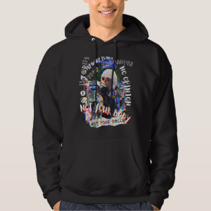Feminist 1973 Pro Roe Glitchy Punk Sten Distress Hoodie