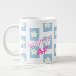 Feminist AF - rolig blommig Jumbo Mugg