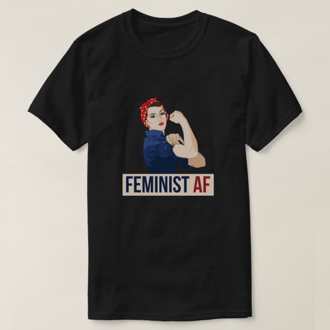 Feminist AF rosie riveter Essential T Shirt (Design framsida)