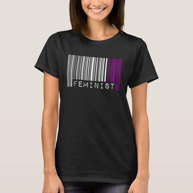 Feminist Asexual Pride Flag Barcode Pro Choice Fem T Shirt (Framsida)