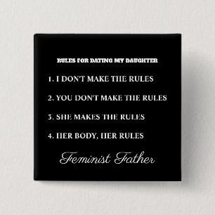 Feminist Far Dotter vid Regler T-Shirt Knapp