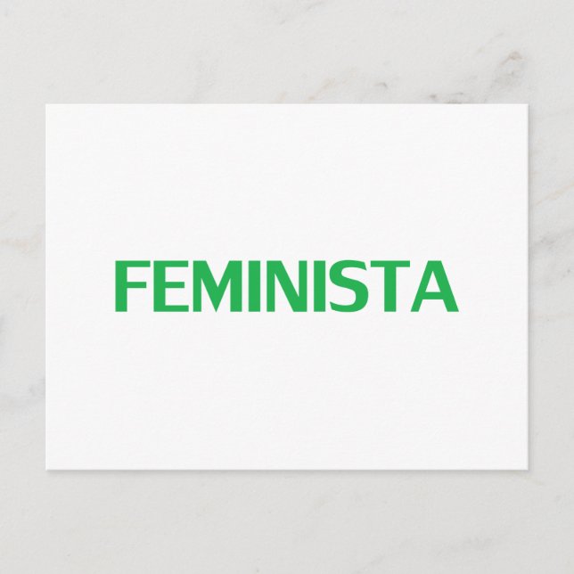 Feminist, Feminist på spanska grön vit modern Vykort (Framsida)