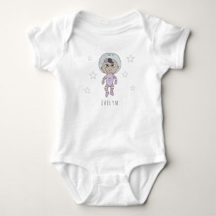 Feminist Flicka Astronaut Dream Doodle och Namn Tee Shirt
