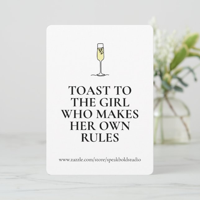 Feminist Gift Card Sassy Quote for Confident Women Julkort (Stående Fram)