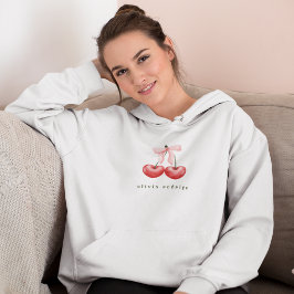 Feminist hoodie röd  & rosa körsbär hjärta slinga t shirt