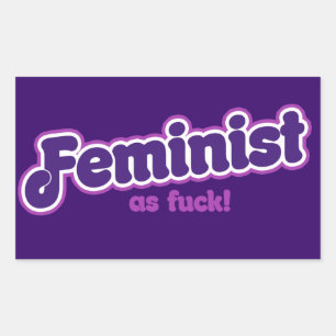 Feminist i lila rektangulärt klistermärke